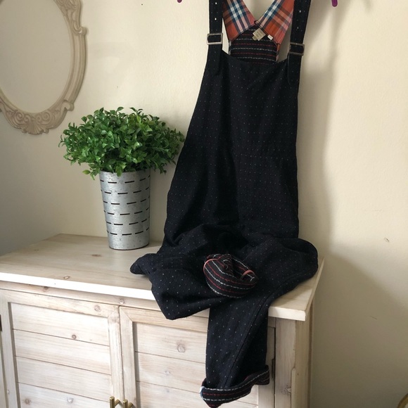 Anthropologie Dotted Tweed Overalls - Picture 3 of 8